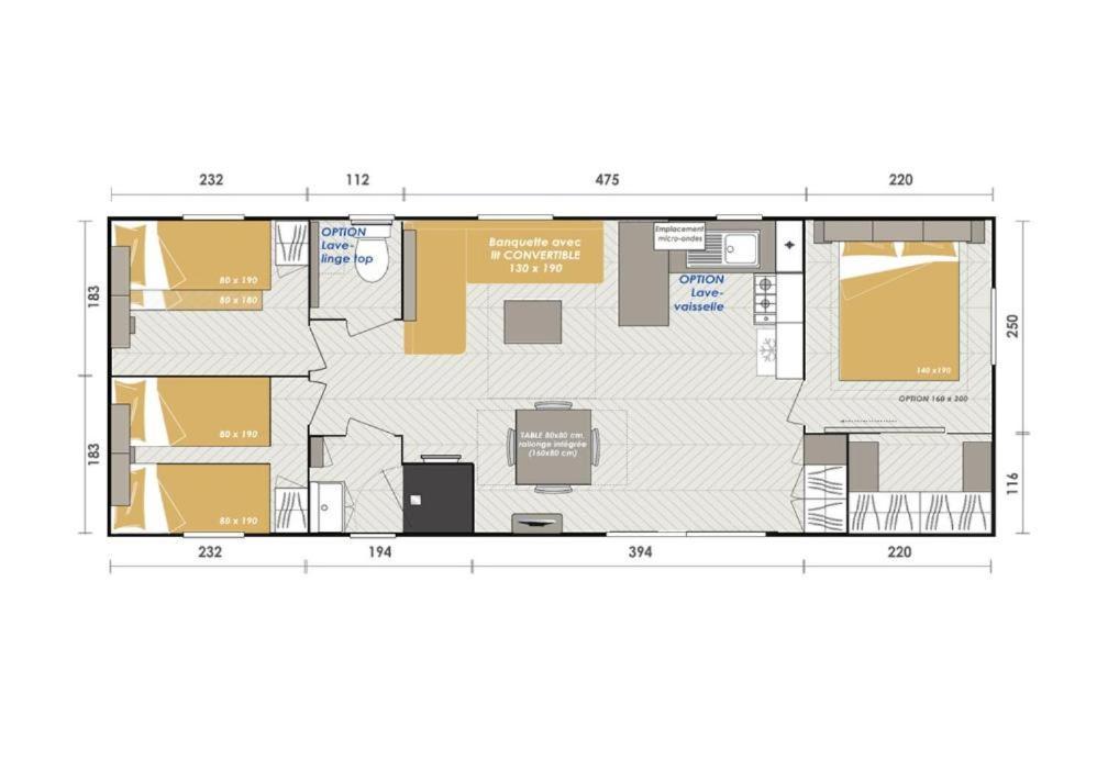 Mobil Home Rainbow, Camping Les Dunes De Contis Saint-Julien-en-Born Bilik gambar